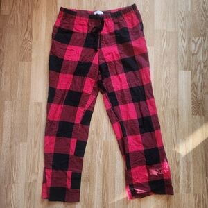 Sonoma Women's Red and Black Plaid Pajama Pants